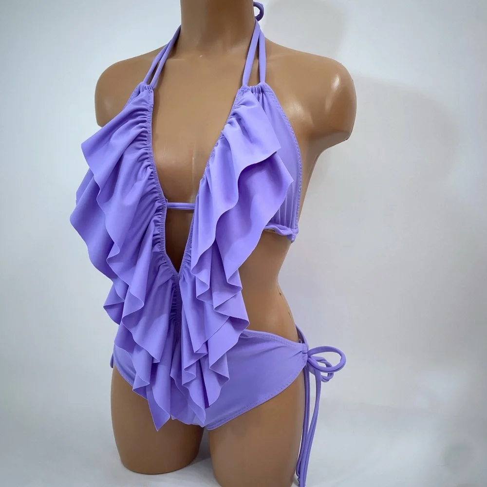 One piece ruffle swimsuit - Picture 3 of 7